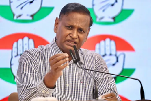 New Delhi: Congress candidate Udit Raj addresses a press conference