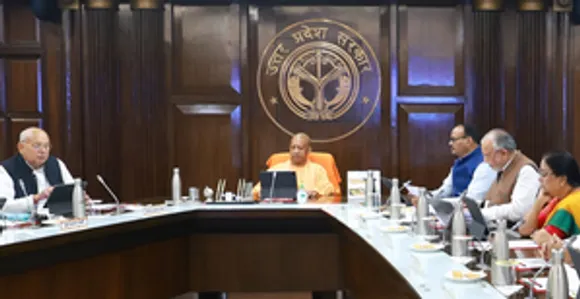 Lucknow: Uttar Pradesh Chief Minister Yogi Adityanath holds a cabinet meeting
