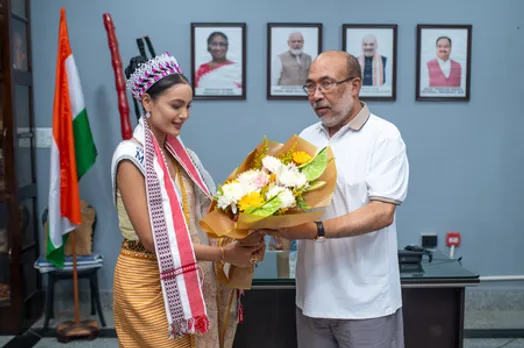 मिस यूनिवर्स इंडिया 2025 की फोर्थ रनर-अप निरूपमा ने एन बीरेन सिंह से की मुलाका