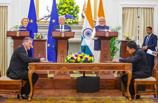 New Delhi: India-EU MoU Exchange