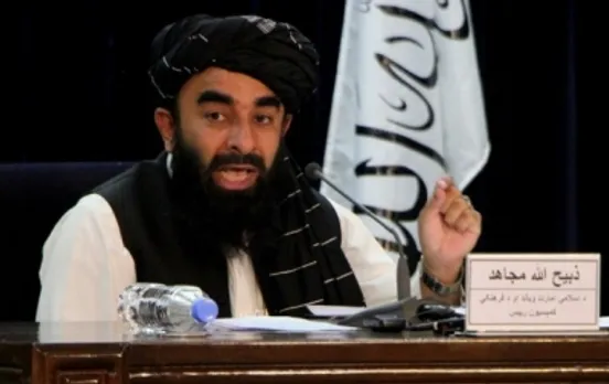 Taliban spokesman Zabihullah Mujahid speaks during a press conference in Kabul, Afghanistan, on Sept. 7, 2021,
