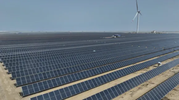 Kutch : An aerial view of the RE plant the 30 GW Khavda Renewable Energy Park