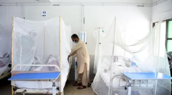 Pakistan,dengue fever,dengue,fever,Patients affected with dengue fever are treated inside mosquito nets at a hospital in Islamabad,