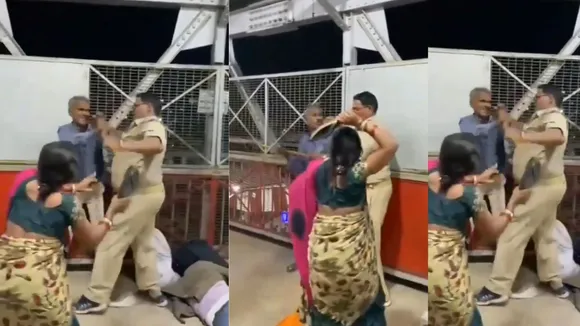 police vs woman fight video
