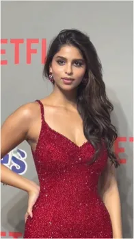 डीपनेक रेड हॉट गाउन में सुहाना खान ने ढाया कहर, एक-एक अदा पर मिटे फैंस