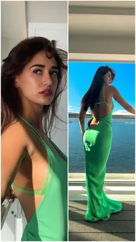 ग्रीन मोनोकिनी गाउन में Disha Patani लगी कयामत, हुस्न देख बहके फैंस