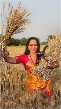 Hema Malini: हेमा मालिनी ने तपती गर्मी में काटे गेहूं, हो गईं ट्रोल