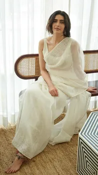 व्हाइट साड़ी पहने बिल्कुल परी दिखीं करिश्मा तन्ना, देखें तस्वीरें