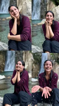 वॉटर फॉल में मस्ती करती नजर आईं शहनाज गिल, देखें तस्वीरें