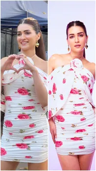 Valentines day से पहले गुलाबों से भरी ड्रेस पहने दिखीं कृति सेनन, PICS