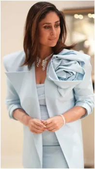 ब्लू आउटफिट में सजीं करीना कपूर, डायमंड जूलरी ने लगाए चार चांद