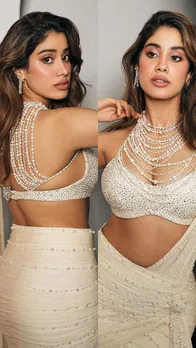 जान्हवी कपूर ने खूबसूरत पर्ल ब्रालेट में दिए दिलकश पोज, देखें