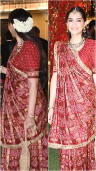 लाल घरचोला साड़ी में छा गईं सोनम कपूर, खूबसूरती देख फैंस बेहाल