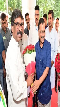 झारखंड CM हेमंत सोरेन से मिले दिल्ली CM केजरीवाल