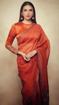 ऑरेंज साड़ी में अप्सरा दिखीं नवाबी ब्यूटी अदिति राव हैदरी, देखें PICS