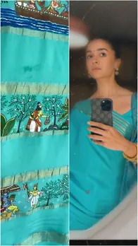 4 दिन में तैयार हुई आलिया भट्ट की फिरोजा साड़ी, लिखी है पूरी रामायण