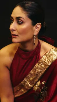 रेड गोल्डन साड़ी में करीना कपूर लगी बेहद खूबसूरत, देखें