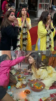 कामाख्या देवी की भक्ति में डूबी भूमि पेडनेकर, बहन समीक्षा भी आईं नजर