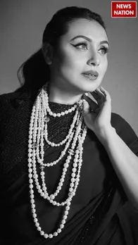 ब्लैक साड़ी, दिलकश अदाएं, खूबसूरत लगीं रानी, देखें