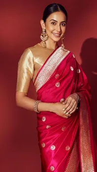 रकुल प्रीत ने पिंक साड़ूी पहन बिखेरे जलवे, देखें फोटोज