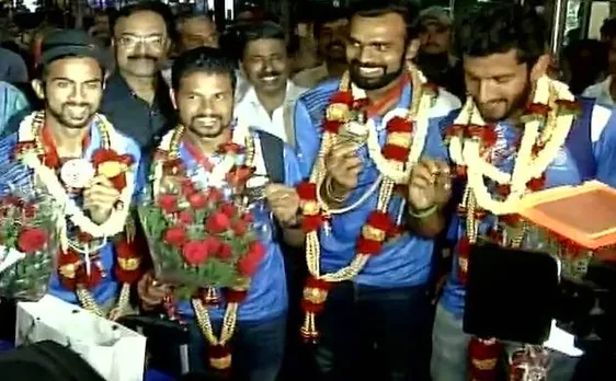 पाकिस्तान को हरा एशियन ट्रॉफी जीतने वाली भारतीय हॉकी टीम का हुआ शानदार स्वागत