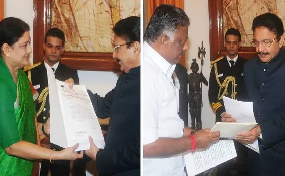तमिलनाडु: शशिकला ने सरकार बनाने का दावा पेश किया, पन्नीरसेल्वम बोले धर्म की जीत होगी, नज़रें गवर्नर पर