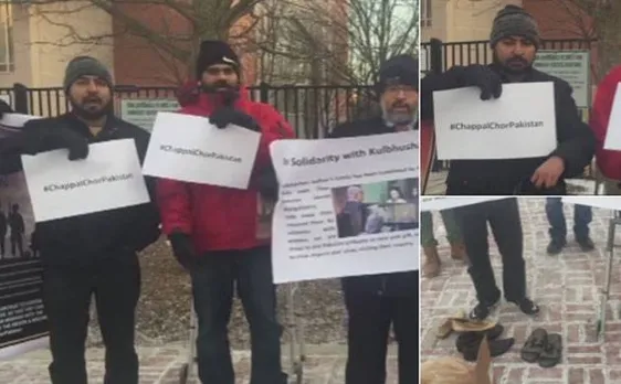 कुलभूषण के परिवार के साथ हुए बर्ताव के खिलाफ बलोचों और भारतीयों का प्रदर्शन, कहा- पाक चप्पल चोर