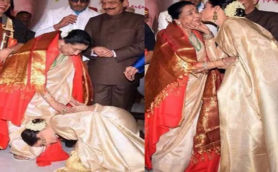 दिग्गज गायिक आशा भोंसले को मिला यश चोपड़ा मेमोरियल अवॉर्ड, एक्ट्रेस रेखा ने छुए उनके पैर