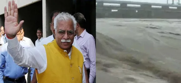 हरियाणा के कई गांवों में बाढ़, सीएम खट्टर ने किया हवाई सर्वे