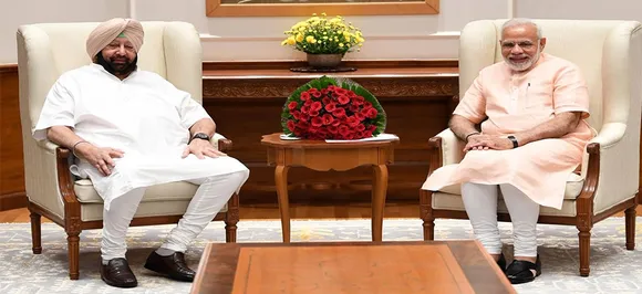 पंजाब के मुख्यमंत्री अमरिंदर सिंह ने प्रधानमंत्री नरेंद्र मोदी से की मुलाकात