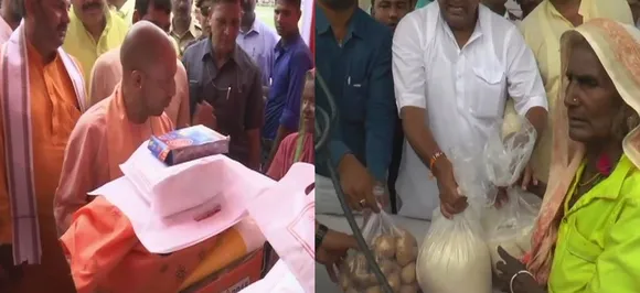 कानपुर में बाढ़ का कहर, पीड़ितों के बीच योगी आदित्यनाथ ने बांटी राहत सामग्री