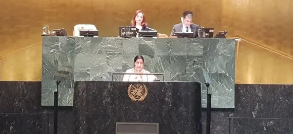संयुक्त राष्ट्र में सुषमा स्वराज ने कहा, पाकिस्तान की हरकतों के कारण दोनों देशों के बीच वार्ता अटकी