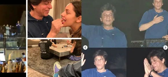 'बॉलीवुड के किंग' शाहरुख खान ने पत्नी को खिलाया केक तो घर के बाहर आकर फैंस का भी जताया आभार, देखें B'day Pics