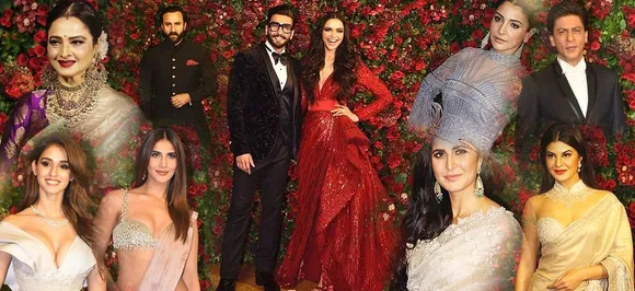 #DeepVeer रिसेप्शन पार्टी: जमीं पर उतरे बॉलीवुड के 'सितारें', शाहरुख से रेखा समेत इन हस्तियों ने की शिरकत