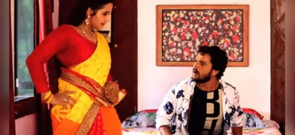Video: खेसारी लाल यादव को देखते ही काजल राघवानी ने कहा- सुताला तनी कोरा में..