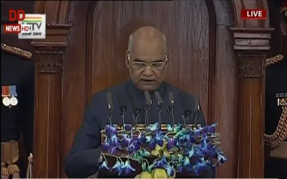 राष्‍ट्रपति ने अपने अभिभाषण में गिनाईं मोदी सरकार की उपलब्‍धियां, सरकार के कामकाज को सराहा