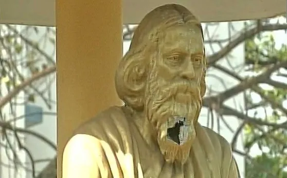 पश्चिम बंगाल में रविंद्रनाथ टैगोर की प्रतिमा के साथ तोड़-फोड़, TMC ने कहा- एक शख्स पकड़ा गया