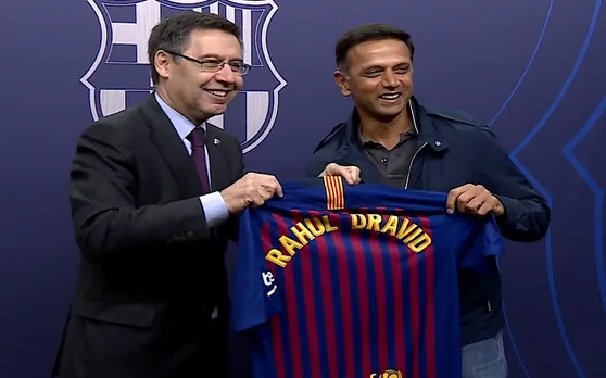 विश्व के सबसे चर्चित फुटबॉल क्लब FC Barcelona ने राहुल द्रविड़ को किया सम्मानित, मेसी और सुआरेज का मैच देखने स्पेन पहुंचे थे The Wall