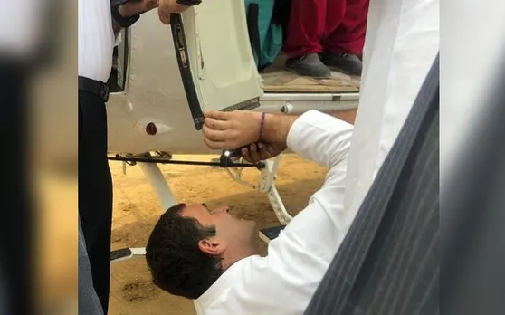 अपने खराब हेलीकॉप्टर को खुद ही सुधारने लगे राहुल गांधी, शेयर की फोटो