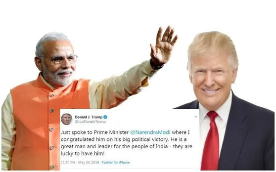 भारतीय भाग्यशाली हैं कि उनके पास मोदी हैं, डोनाल्ड ट्रंप ने पीएम मोदी को दी जीत की बधाई