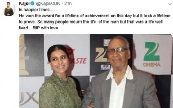 काजोल ने लिखा अपने ससुर वीरू देवगन को इमोशनल नोट