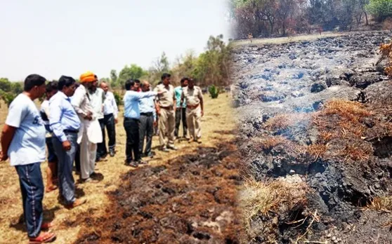 UP के लखीमपुर में कोयले की तरह जल रही जमीन, निकल रहा धुआं, ये है कारण