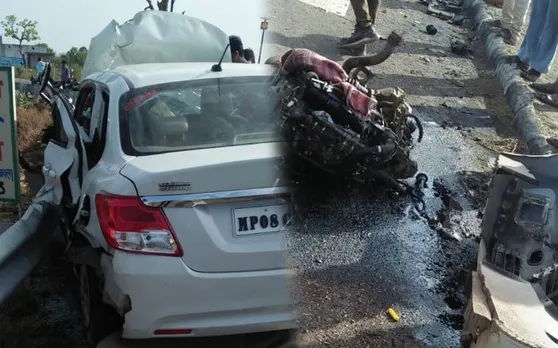 जेसीबी से टकराई स्विफ्ट डिजायर, आरक्षक समेत परिवार के 5 लोगों की मौत