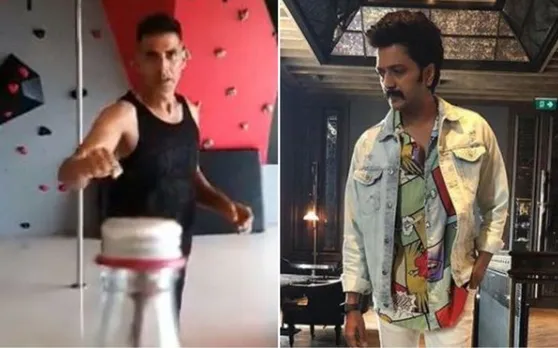 अक्षय कुमार का मास्क पहनकर रितेश देशमुख बने एक्शन हीरो, शेयर किया ये #BottleChallenge