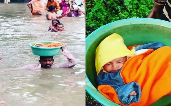 गुजरात: पुलिस वाले ने 'वासुदेव' बनकर बचाई नन्ही बच्ची की जान, तस्वीर देख कृष्ण की आएगी याद