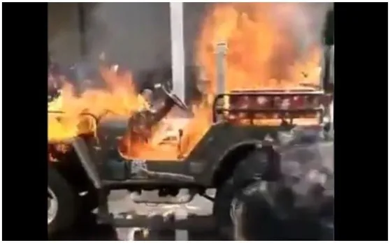 'टिक-टॉक' वीडियो बनाने के लिए एक शख्स ने अपनी जीप में ही लगाई आग, देखें Video