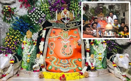 PWD मंत्री के भतीजे ने खजुराना गणेश मंदिर में काटा केक, बीजेपी ने कहा
