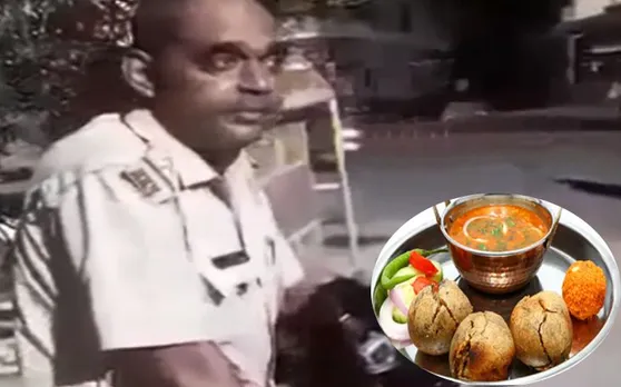 बाटी चोखा देने में देर हुई तो दरोगा ने काट दिया 2500 का चालान, धमकी भी दी, देखें VIDEO