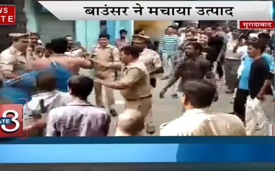 मुरादाबाद में बाउंसर ने जमकर मचाया उत्पात, बुलानी पड़ी पुलिस, जाल के सहारे पकड़ा