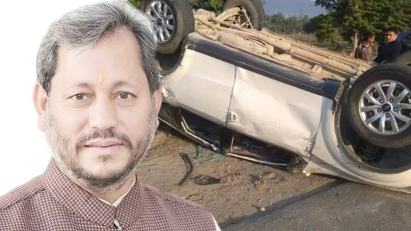 उत्तराखंड: गढ़वाल से बीजेपी सांसद तीरथ सिंह रावत की गाड़ी पलटी